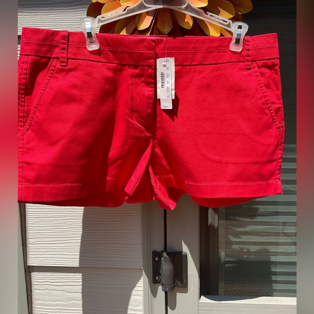 NWT  J.CREW CHINO Vibrant Red Women's Shorts
Size 12